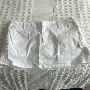 Princess Polly white mini cargo skirt
